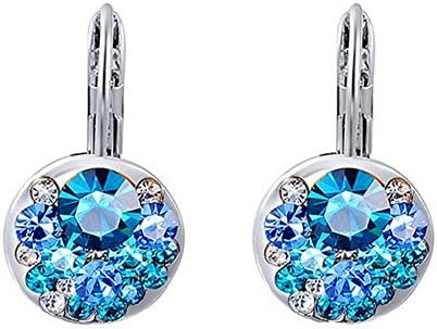 KaiSasi Womens Blue Diamond Crystal Ear Clips