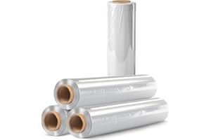 DALLAS PACKAGING SUPPLIES Shrink Wrap Roll for Moving | Stretch Wrap for Packing | Heavy Duty 4 Pack | 18" x 1500' FT - 85 Gauge Thick | Ideal for Furniture, Pallets | Clear
