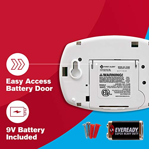 First Alert CO400 Carbon Monoxide Detector, Battery Operated , White - Image 4