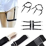 Mens Shirt Stays Garters Belt Holders with Non-slip Locking Clamps by Chorade