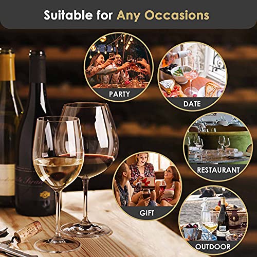 JBHO Hand Blown Italian Style Crystal White or Red Wine Glasses Gift