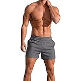 palglg Mens Bodybuilding Workout Shorts 5" Inseam with Pockets
