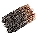 Goddess Locs Crochet Hair 18 Inch 3 Packs Wavy Curly Ends Goddess Faux Locs Crochet Hair for Black Women Pre Looped Crochet Braids Synthetic Hair Extensions (24 Strands/pack,#1B/27)