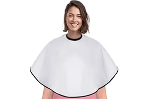 YELEGAI Short Barber Cape, Waterproof Nylon Salon Hair Cutting Cape, Makeup Artist Cape for Hair Dye, Comb-out, Styling, Shampoo