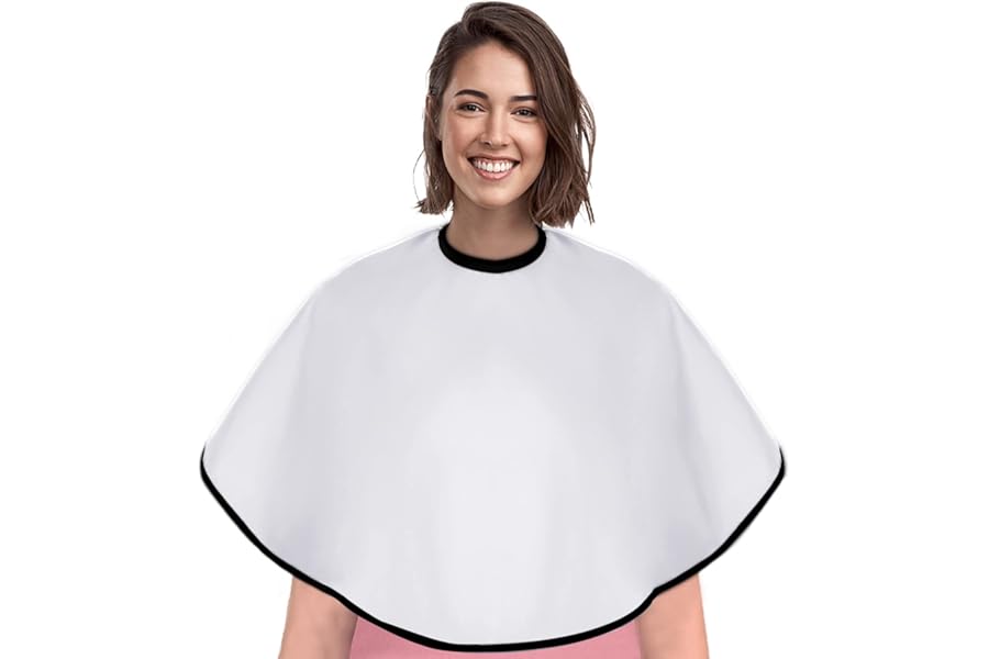 Short Barber Cape, Waterproof Nylon Salon Hair Cutting Cape, Makeup Artist Cape for Hair Dye, Comb-out, Styling, Shampoo