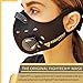 FIGHTECH Dust Mask | Mouth Mask Respirator with 4 Carbon Filters for Pollution Pollen Allergy Woodworking Mowing Running | Washable and Reusable Neoprene Half Face Mask (M/BLK)