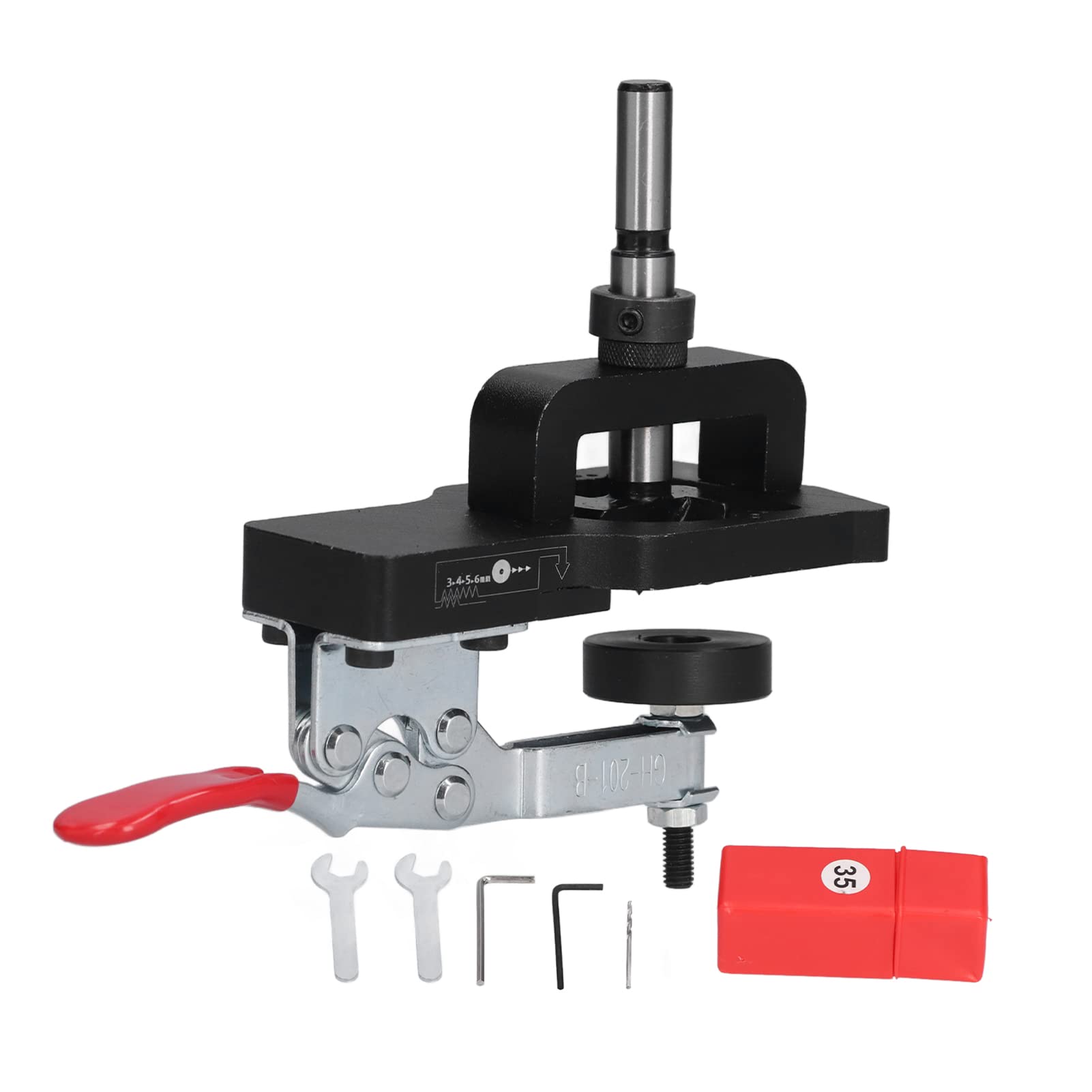 Nimomo Locator Jig Hole Drill 8Pcs Hinge Jig 35mm Hole Drilling Guide Twist Drill Bit Reamer Kit Set for Woodworking