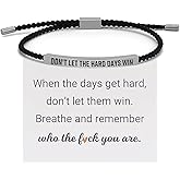 Decixde Dont Let The Hard Days Win Bracelet Stainless Steel Tube Engraved Inspirational Bracelet Adjustable Handmade Braided Bracelet for Women Men Inspirational Jewelry Gifts