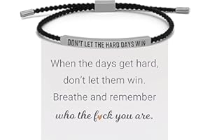 Choistily Dont Let The Hard Days Win Bracelet for Women Adjustable Handmade Braided Bracelet Stainless Steel Tube Engraved Inspirational Bracelet for Women Men Inspirational Jewelry Gifts