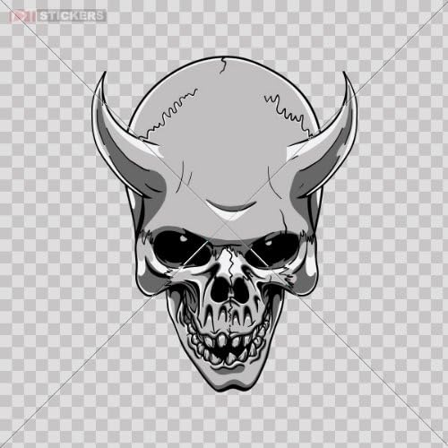 Decals Stickers Skull Devil Monster Motorcycle Helmet,Truck,Vinyl Art Decor Laptop Notebook Doors Size: 5 X 4 Inches Vinyl color print