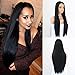 QD-Udreamy Long Straight Synthetic Lace Front Wigs Heat Resistant Glueless Synthetic Lace Front Wigs (Lace Front Wig, Black)