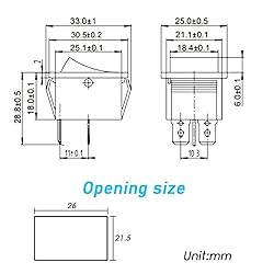 mxuteuk 3pcs AC110V/120V Rocker Switch DPST ON-Off