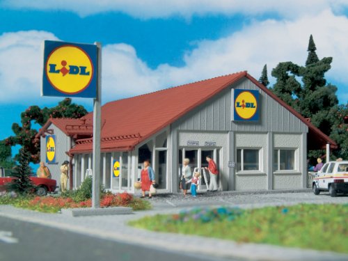 HO Scale Lidl Supermarket -- 8 x 5-15/16 x 3-5/8