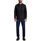 Karl Lagerfeld Mens Chest Pockets Long Sleeve Mixed Pattern Shirt Jacket