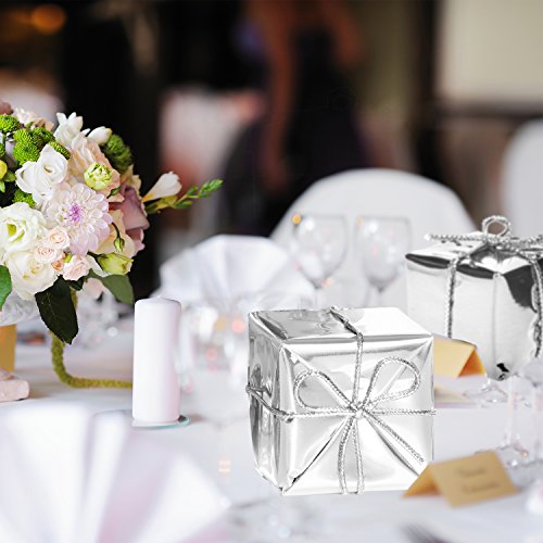 Silver Gift Wrapping Paper 26 in. x 25 FEET Roll - PREMIUM Thick Shiny Metallic Deco Wrap Foil for Presents, Origami, Weddings, Embossing by Angel Crafts