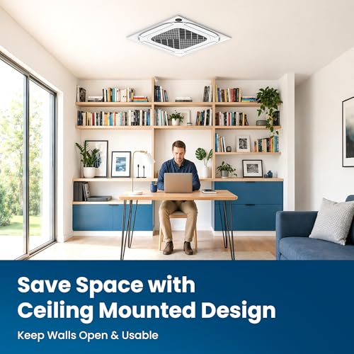 Senville 24,000 BTU Ceiling Cassette Mini Split AC Heat Pump, 18000 BTU, 208/230V, Inverter