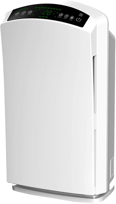 Baren B H03 Silent Hepa Air Purifier Pm2 5 Fine Dust Sensor Ioniser Activated Carbon Ozone Uv Light For Allergy Sufferers Pearl White Amazon De Baumarkt