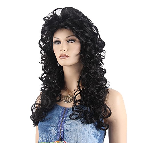 STfantasy 23" Natural Looking Long Deep Curly Wig for Black Women