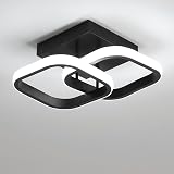 EIDISUNY Modern LED Ceiling Light 22W Cool White 6000K Black Square