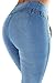 Style M1127– Colombian Design, High Waist, Butt Lift, Levanta Cola, Skinny Jeans in Light Blue Size 5