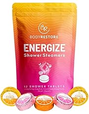 BodyRestore Shower Steamers (Pack of 12) Gifts for Women and Men - Grapefruit, Cocoa Orange & Citrus Essential Oil Scented Aromatherapy Shower Bomb, Morning Boost Shower Tablets