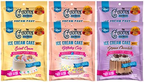 Ice Cream Cake Mix Sampler 6 pack- Birthday Cake, Sweet Cream, German Chocolate