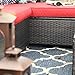PHI VILLA Outdoor Sectional Rattan Sofa - Wicker Patio Furniture Set (Red)