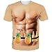 UNIFACO Adult Funny Muscle T-Shirt 3D Print Short Sleeve Pineapple Bear Tropical Tee Tops XL