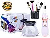 Makeup Brush Cleaner and Electric Dryer (360° Rotation) Professional Make Up Hypoallergenic Foundation and Powder Cleaning Device | Portable Home or Travel Use| Fast Spin, Dry, and Rinse System