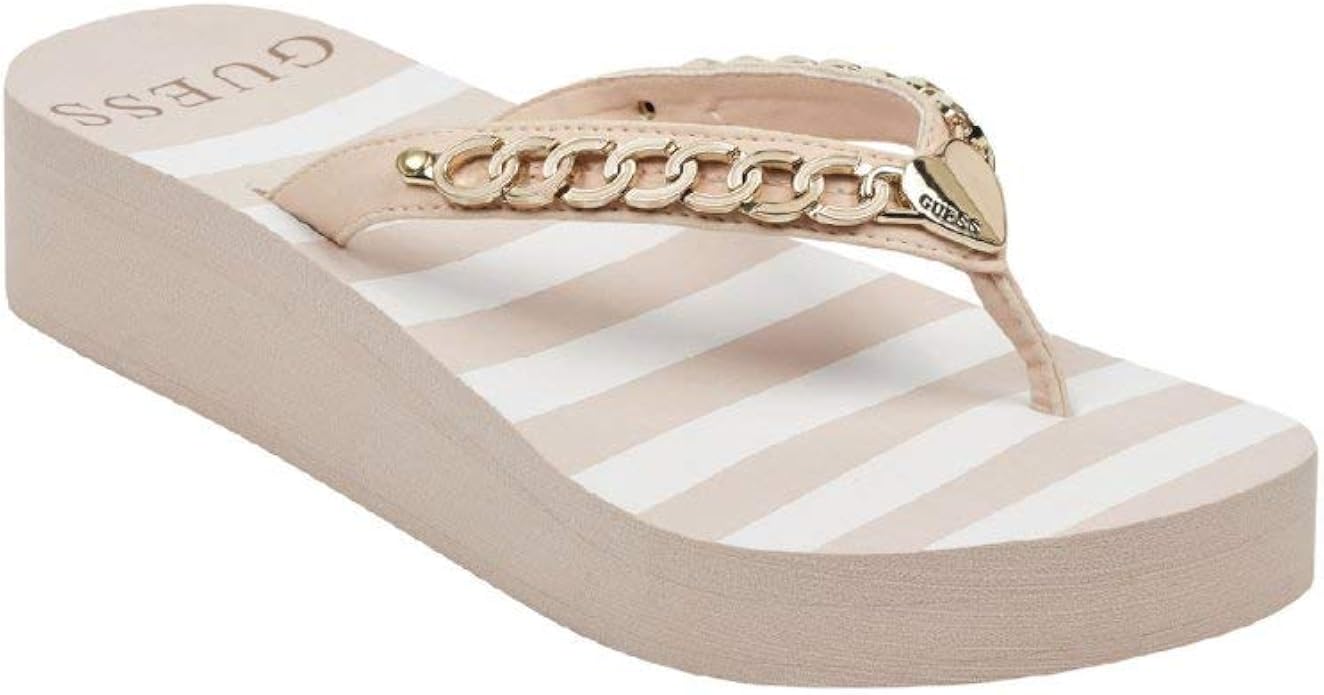 guess women's wedge flip flops