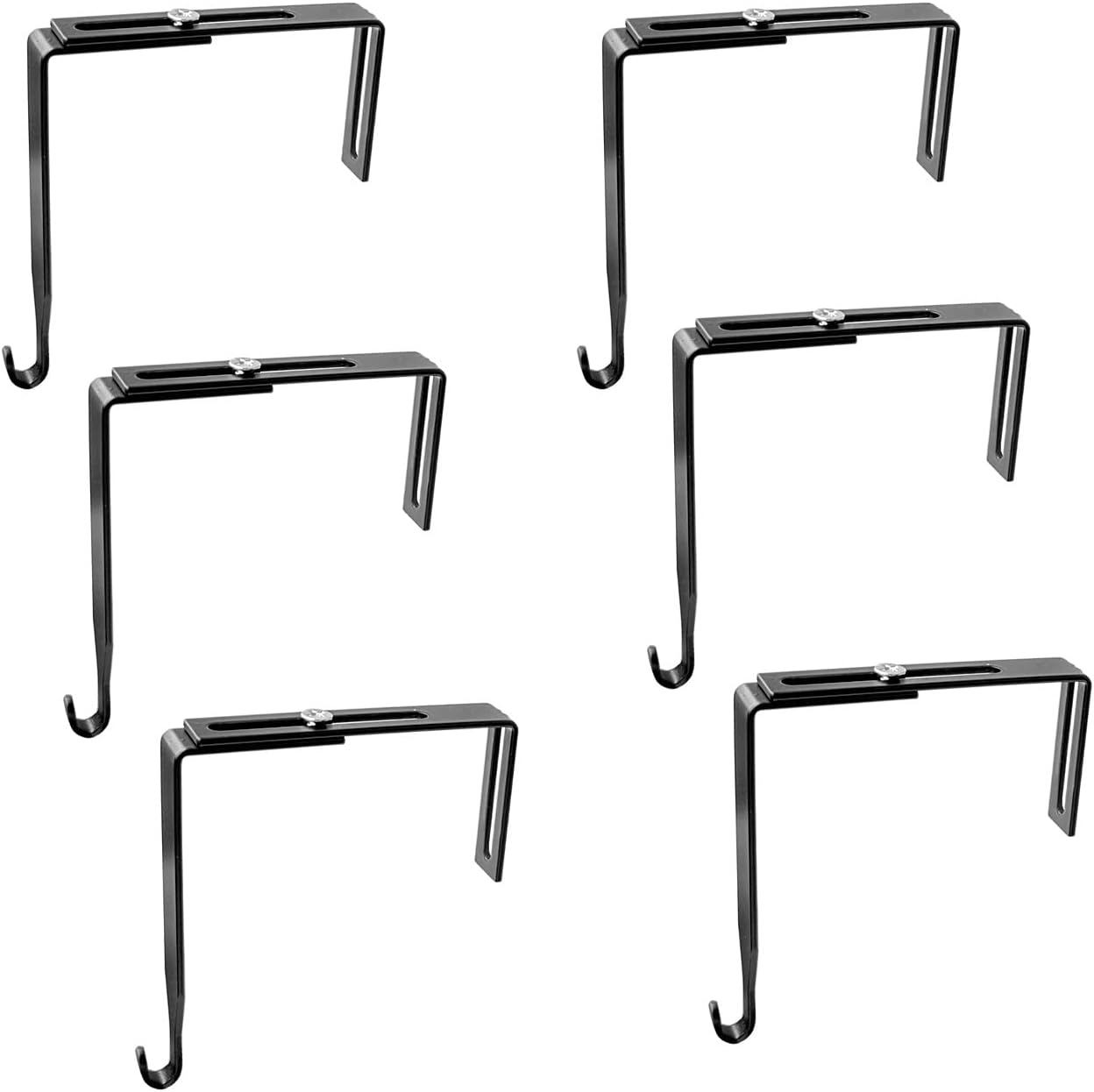 Wreath Hangers - boUod 6 pcs Mini Black Hanger, Width Adjustable Over The Door Hanger Wreath Hook for Door or Fence