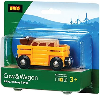 BRIO 33406 Cow & Wagon - Railway Rolling Stock Age 3-5 years / 2 pcs New!