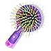 Detangling Brush with a Mirror - Soft Bristle- Straightening Detangler- for All Hair Types (Purple)