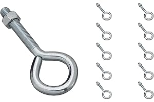 National Hardware N347-252 2160 Eye Bolt in Zinc plated, 10 pack,3/8" x 4"