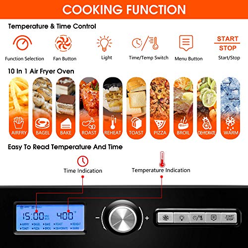 KPX Air Fryer Toaster Oven,20 Quart 10in1 Convection Oven Combo
