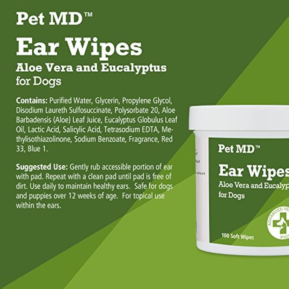  Dog Ear Cleaner Wipes Otic Cleanser For Dogs To Stop Itching, Yeast