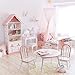 Fantasy Fields - Swan Lake Ballerina Wooden Vanity Table and Stool Set, Inspiring Hand Crafted & Hand Painted Details Non-Toxic, Lead Free Water-Based Paint , White/Pink
