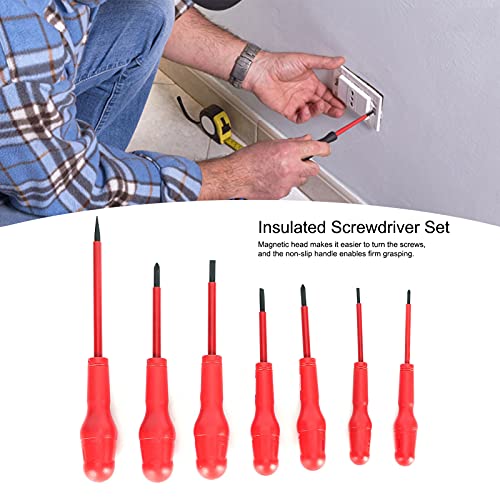 YWBL-WH Isolierter Schraubendreher-Satz, 7-teilig, Magnetisch-genauer Satz Elektriker Reapir Tool Pack 9701 Manueller… – Bild 6