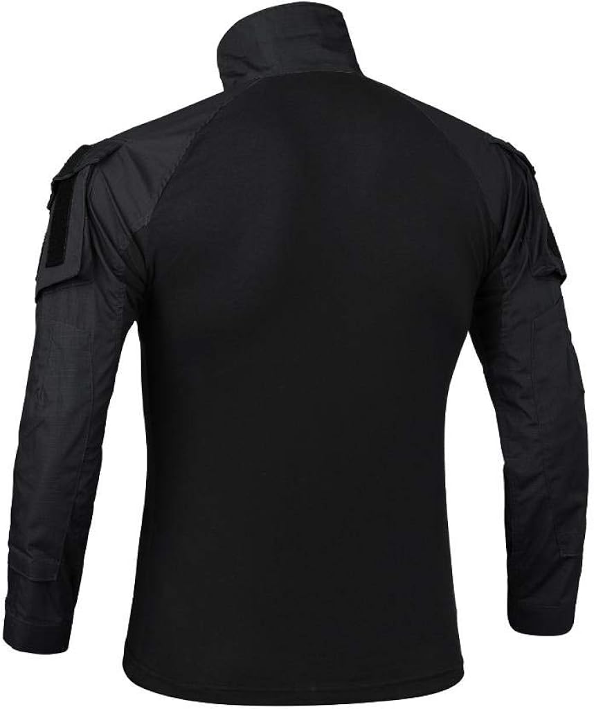 AKARMY Men's Tactical Military Army Combat T-Shirt Long Sleeve Slim Fit Camo Shirt with 1/4 Zipper: Clothing