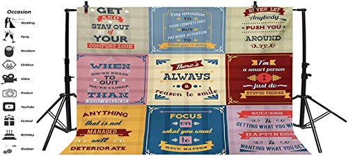 Quote-10x65-FT-Vinyl-Photo-BackdropsCollection-of-Motivational-Quotes-Success-Positive-Attitude-Themed-Artwork-Print-Background-for-Selfie-Birthday-Party-Pictures-Photo-Booth-Shoot