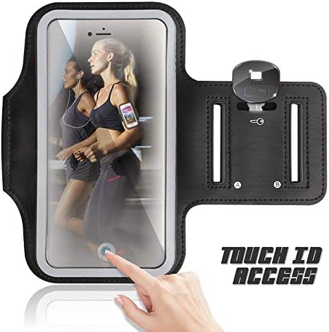Sports Running Armband Compatible Huawei P20 Lite Nova 3E 5.84" and More, Tenplus Water Resistant Adjustable Arm Band with Key Holder & Card Slot Universal Cellphone Case for Workout, Gym (Black)