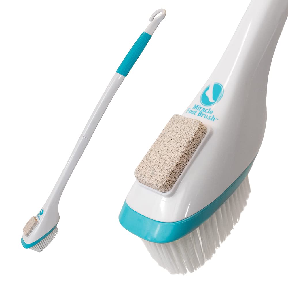 Photo 1 of Miracle Foot Brush 30" w/ Scrubbing Pumice Stone and Shower Grip Handle with Hook. Wet/Dry Brush, Great for Seniors, Pregnant, Disabled, or Post surgery. 1000's sold