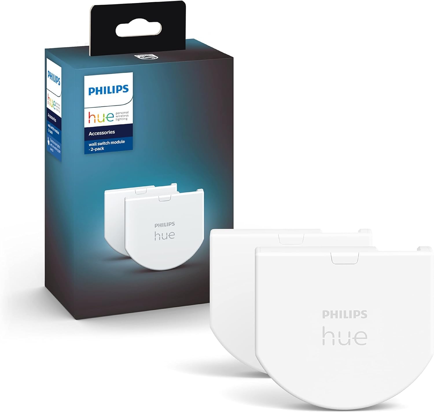 Philips Hue Smart Wall Switch Module Twin Pack. Works with Alexa, Google Assistant and Apple Homekit, Black
