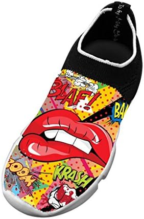 Beauty Lip Art Flyknit Shoes Kids Lightweight Sneakers for Boys Girls 2 D(M) US Big kid