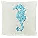 Beach Pillows Decorative Throw Pillows |Coastal Throw Pillows Covers 2 Pack 18 x 18 Inch| Beach Theme Couch Pillow Covers with Starfish & Seahorse