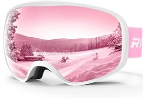 RIOROO Kids Ski Goggles, Toddler Ski Goggles Snowboard Goggles For Boys Girls Aged 3-14, 100% UV Protection OTG Ski Goggles