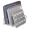 mDesign Kitchen Bakeware Organiser - Steel Baking Tray Rack and Cutting Board Holder - Ideal Kitchen Storage Solution…
