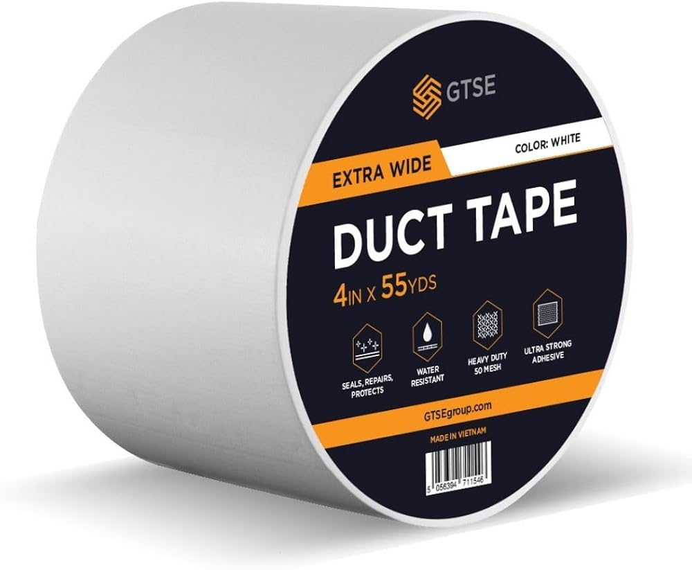 GTSE Wide White Duct Tape 100mm x 50m Waterproof Heavy Duty Gaffer Tape