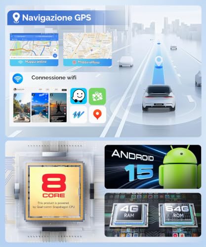 VECHTEL 8 Core Q-Snapdragon 4G+64G Android 15 Car Radio for Mercedes-Benz E-Class W211 S211/CLS Class C219 2005-2008, 9 Inch IPS Screen Tactile Carplay Android Car GPS WiFi DSP Bluetooth FM/RDS Camera