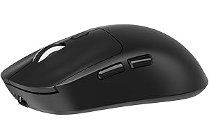 PUSOKEI Wireless Gaming Mouse, Bluetooth 5.4 Optical Mouse with 800-6400 DPI Adjustable, 1000Hz Polling Rate, 6 Buttons, Ligh